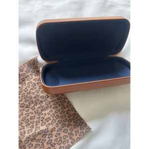 Fossil Brown Hard Clamshell Eyeglasses Case With Microfiber Cloth